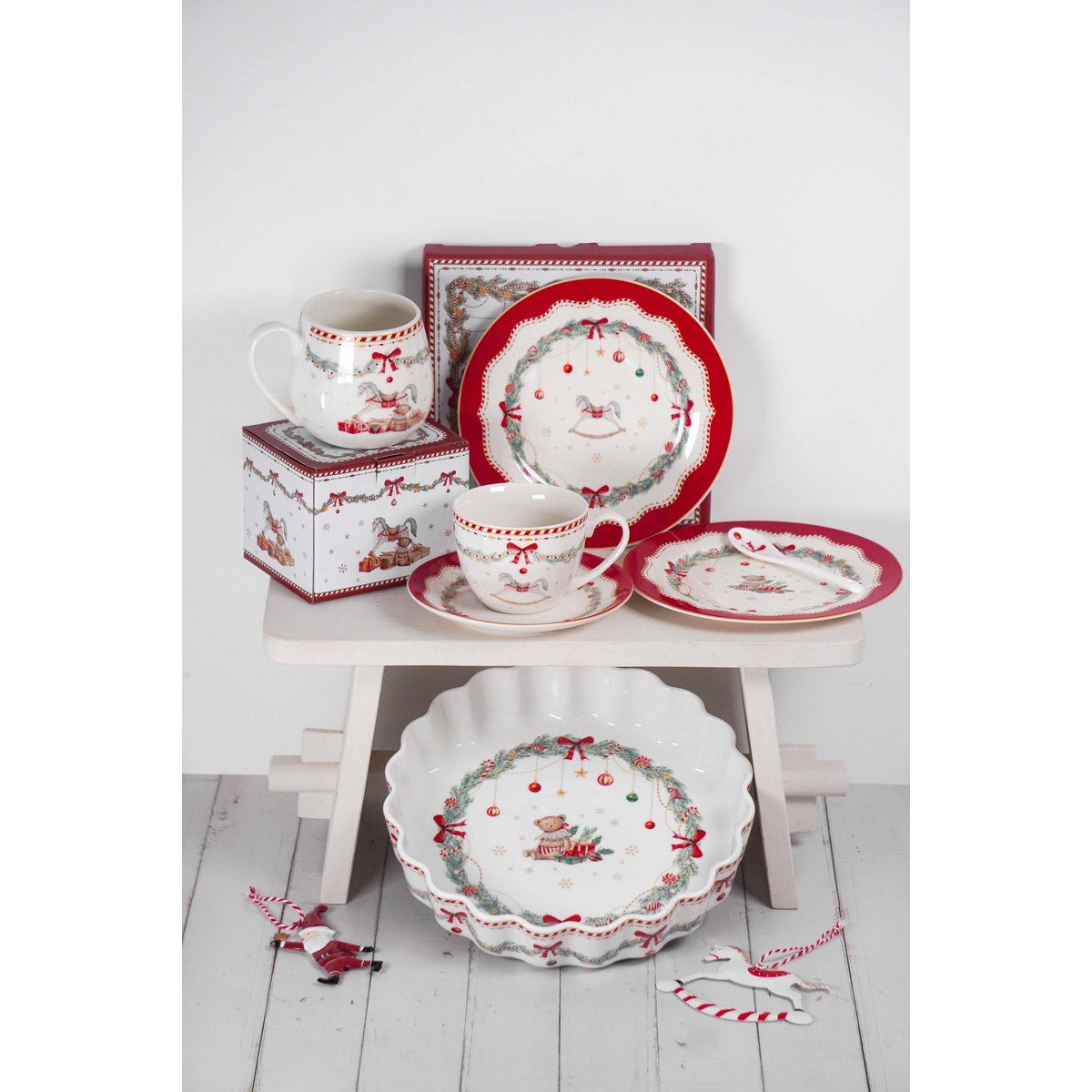 Porselein lepel Happy Holidays 13 cm Isabelle Rose