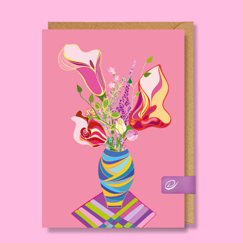 Vase à fleurs Carte de vœux