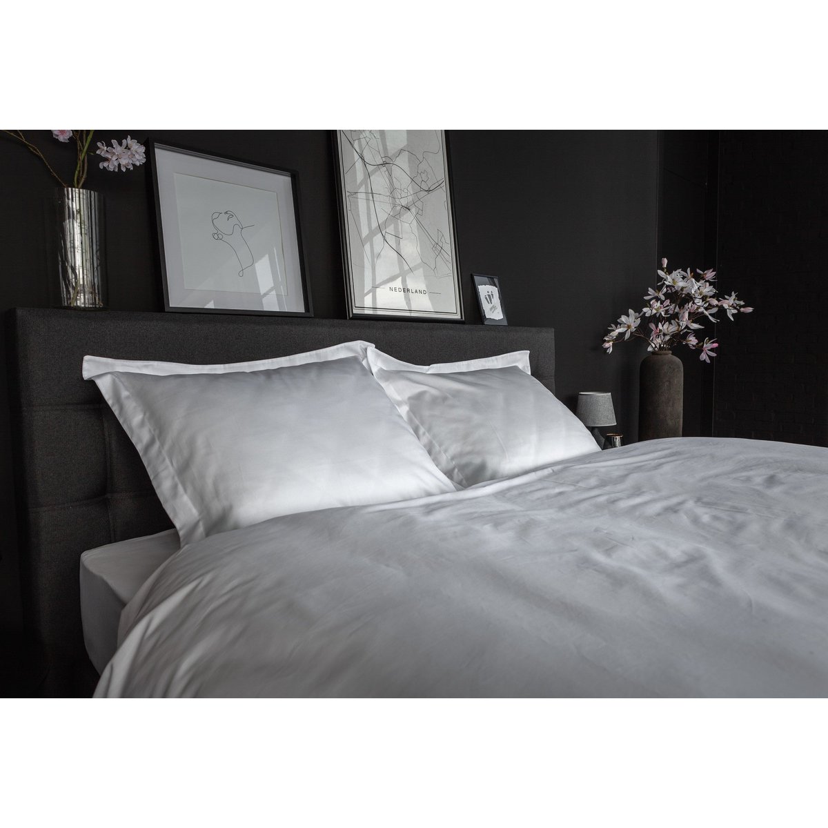100% Cotton Satin Duvet Cover Set White Whisper