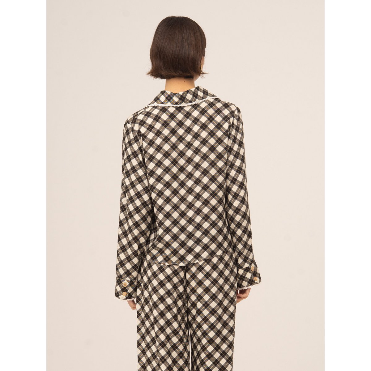Klassiek, op Betty Argyle geïnspireerd overhemd met geometrische print