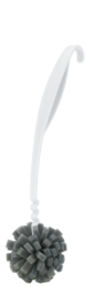 A white kitchen sponge with a gray scrubbing pad attached.