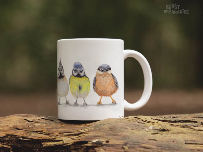 Tazza in ceramica, uccelli europei, tazze divertenti, tazze di animali