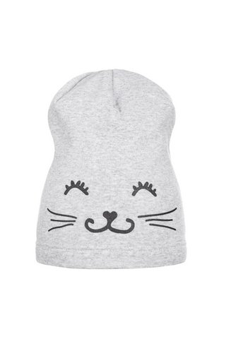 Beanie-Mütze für Mädchen in KITTY GREY