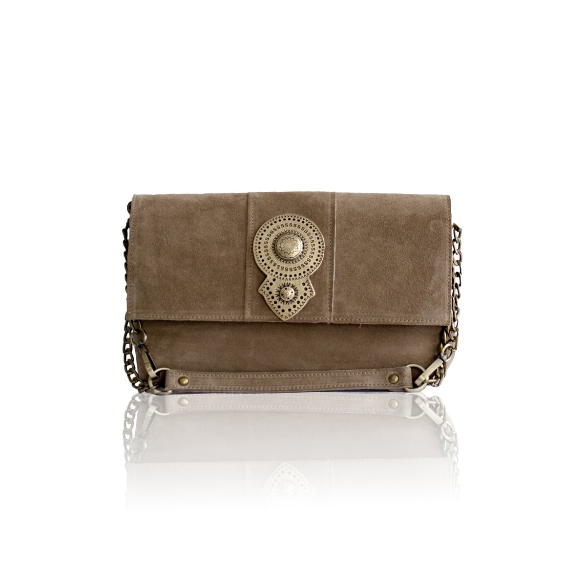 Skórzana Torba Na Ramię Aurora - Mocca Suede