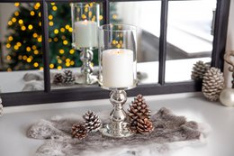 EDZARD lantern Mascha, noble silver-plated, tarnish-proof, height 28 cm, for candles up to diameter 10 cm