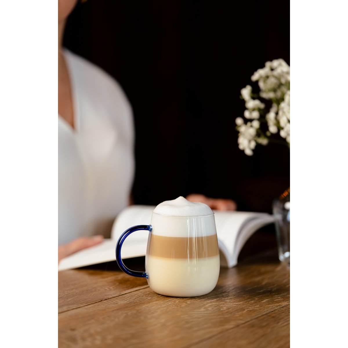 SET de 2 vasos de una pared con mango azul 400ml BOLLA 1135