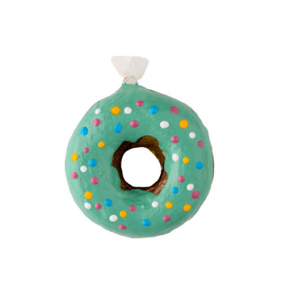 Handmade papier-mache Mint donut