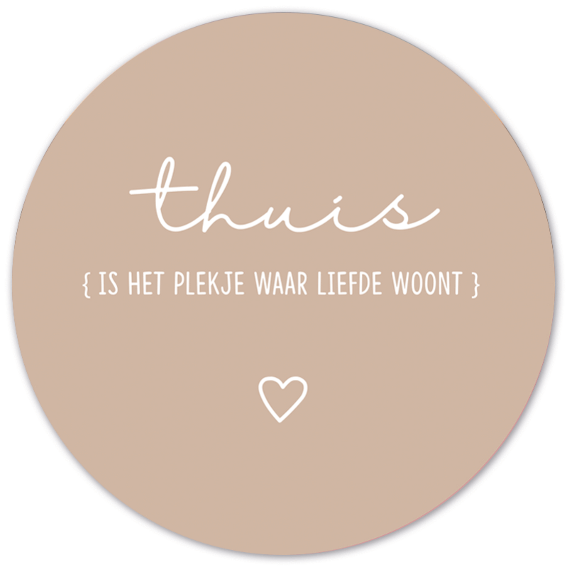 Muurcirkel thuis beige