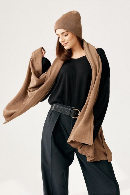 Echarpe PENELOPE - 100% laine mérinos - camel