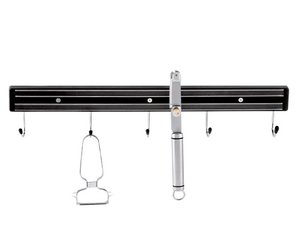 Magnetic strip with 5 hooks, 45 cm