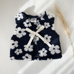 Gilet Teddy Flowers Navy