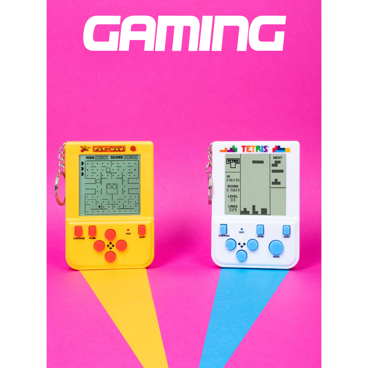 Pac-Man - ordinateur de poche de jeu rétro (porte-clés)