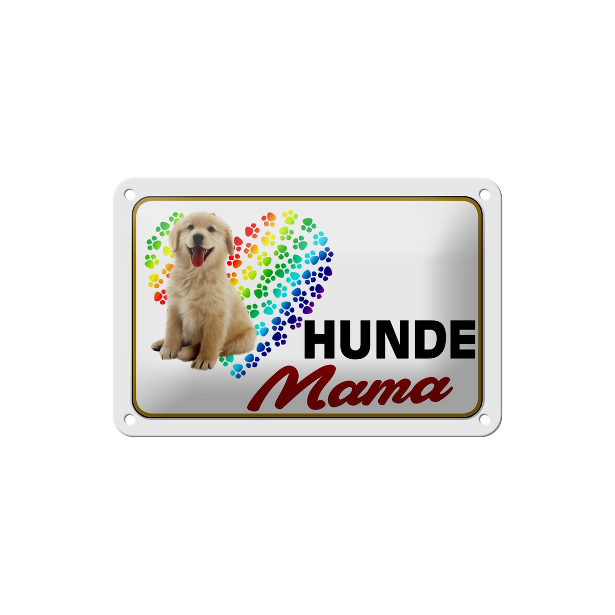 Tin sign saying 18x12cm dogs mom heart decoration
