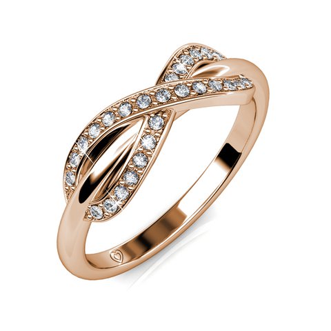 Trist-Ring – Roségold und Kristall