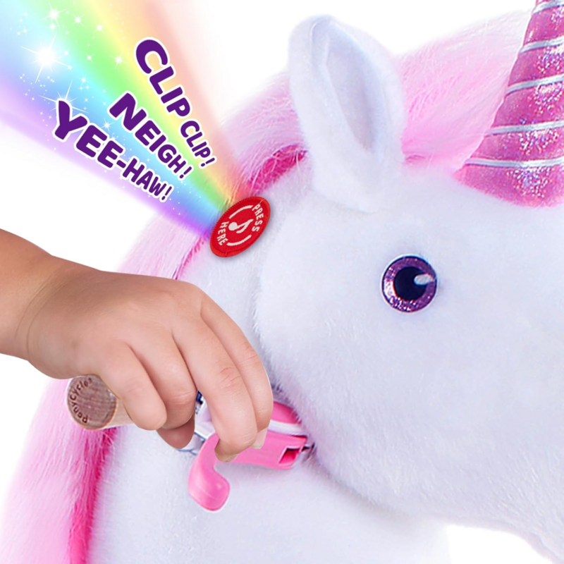 Ponycykelstur på Toy Pink Unicorn | Alder 3-4 | Plush Animal Riding Toy | Klassiske u bedste gaver