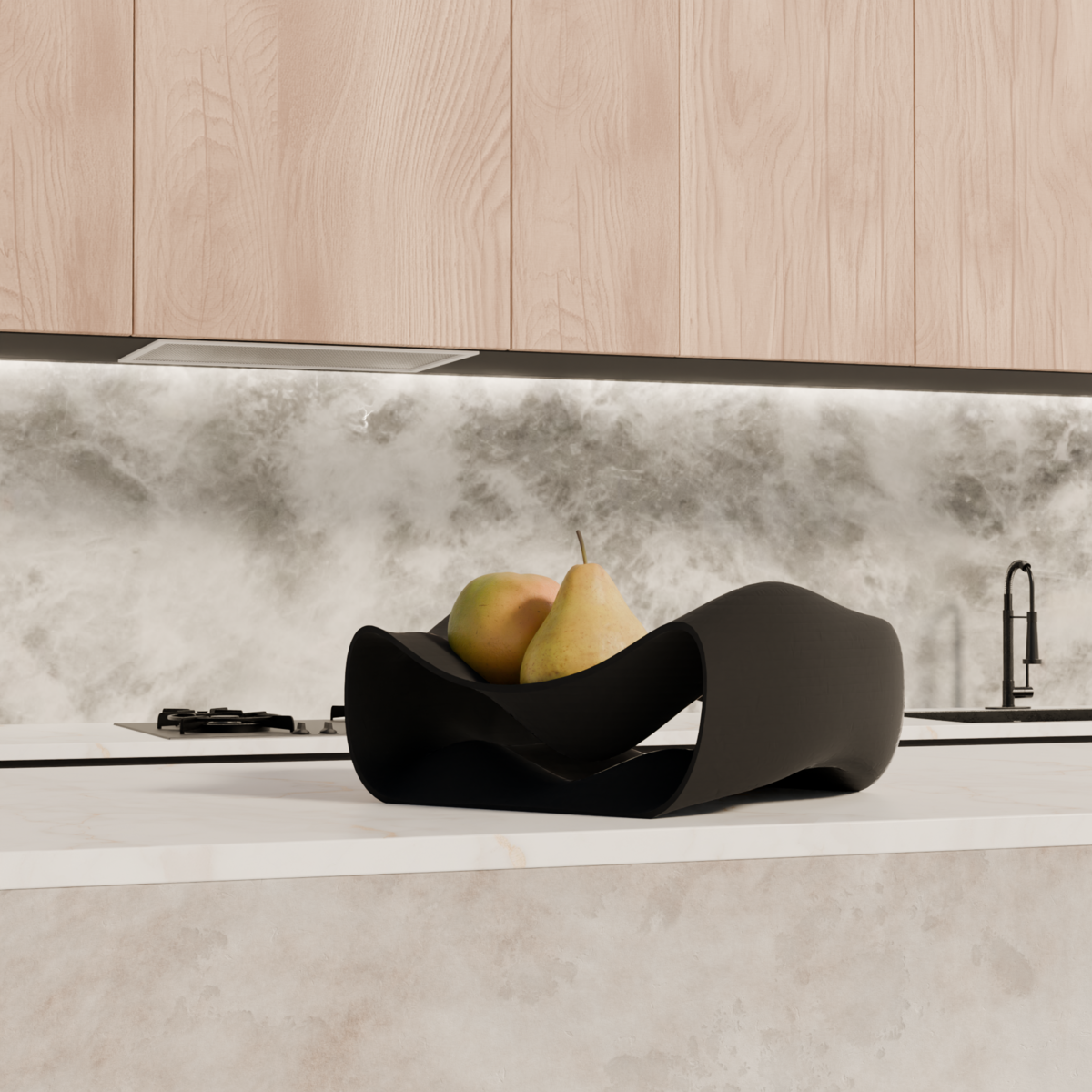 Fano modernes Design Obstschale Black Edition