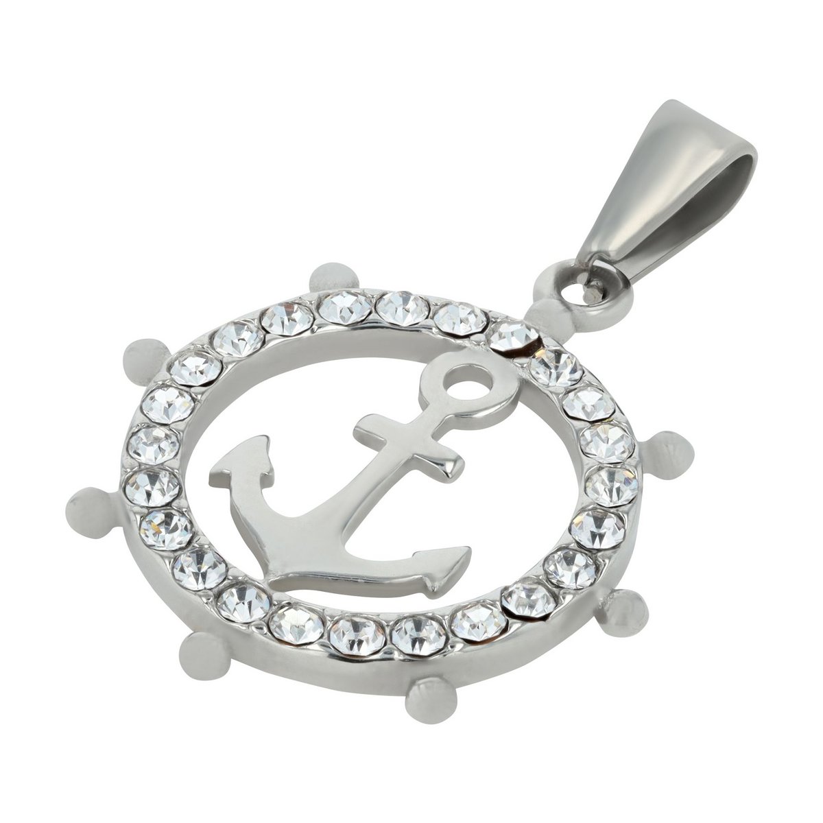"Sieke - steering wheel with anchor, pendant made of stainless steel