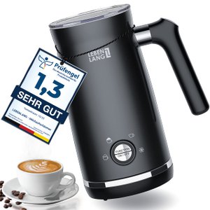 LIFETIME electric milk frother - with replacement foamer & 4 programs | hot chocolate cocoa machine | Milk Frother Milk Warmer| Milk maker milk frother electric cocoa machine