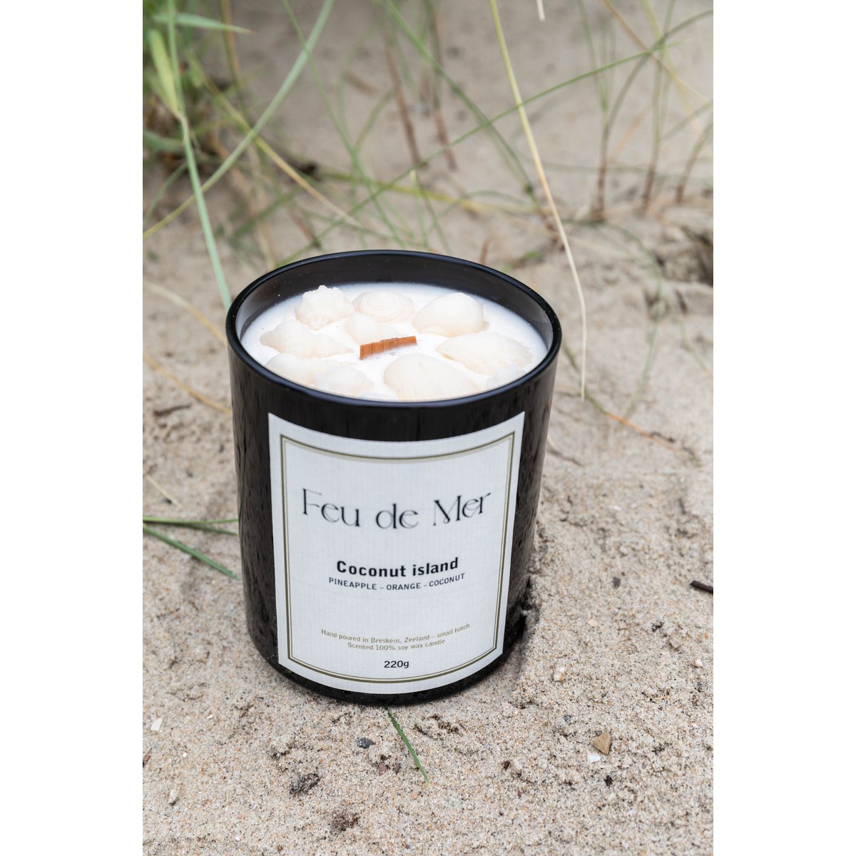 Fullsize 220g geurkaars - kokoseiland