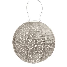 LUMIZ SOLAR LAMPION IKAT ROND - 30 cm - Light Taupe