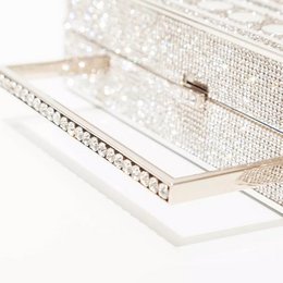 Bolso de noche con cinta pavé de diamantes dorados de Saint Tropez