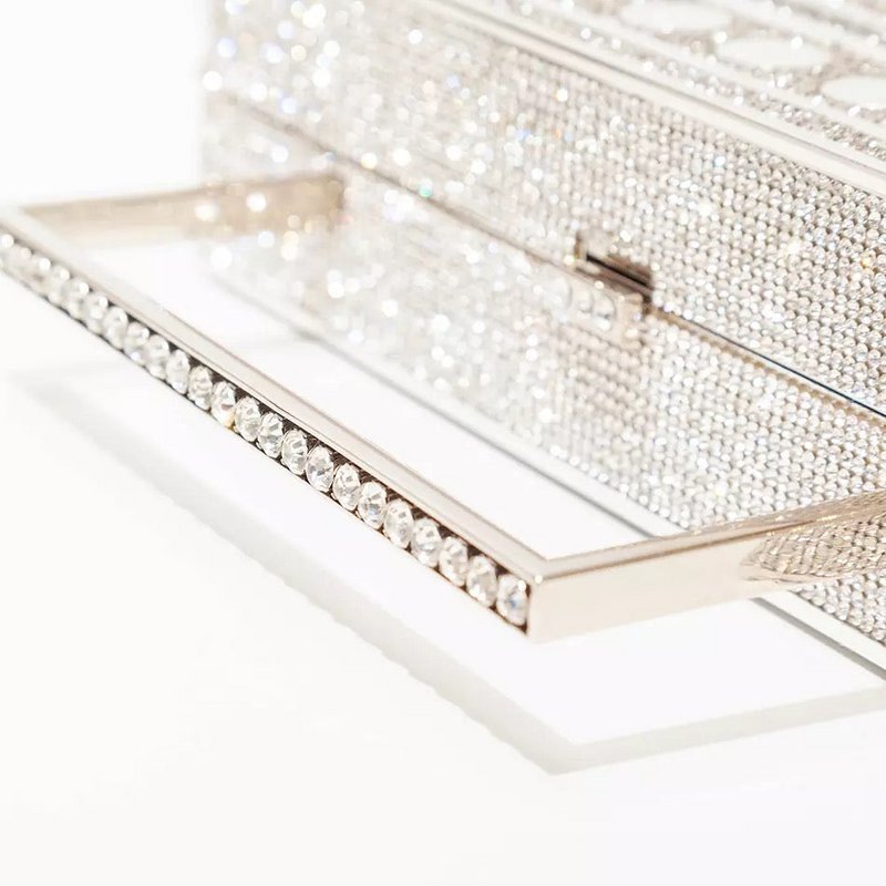 Saint Tropez Gold Diamond Pavé Tape Aftentaske