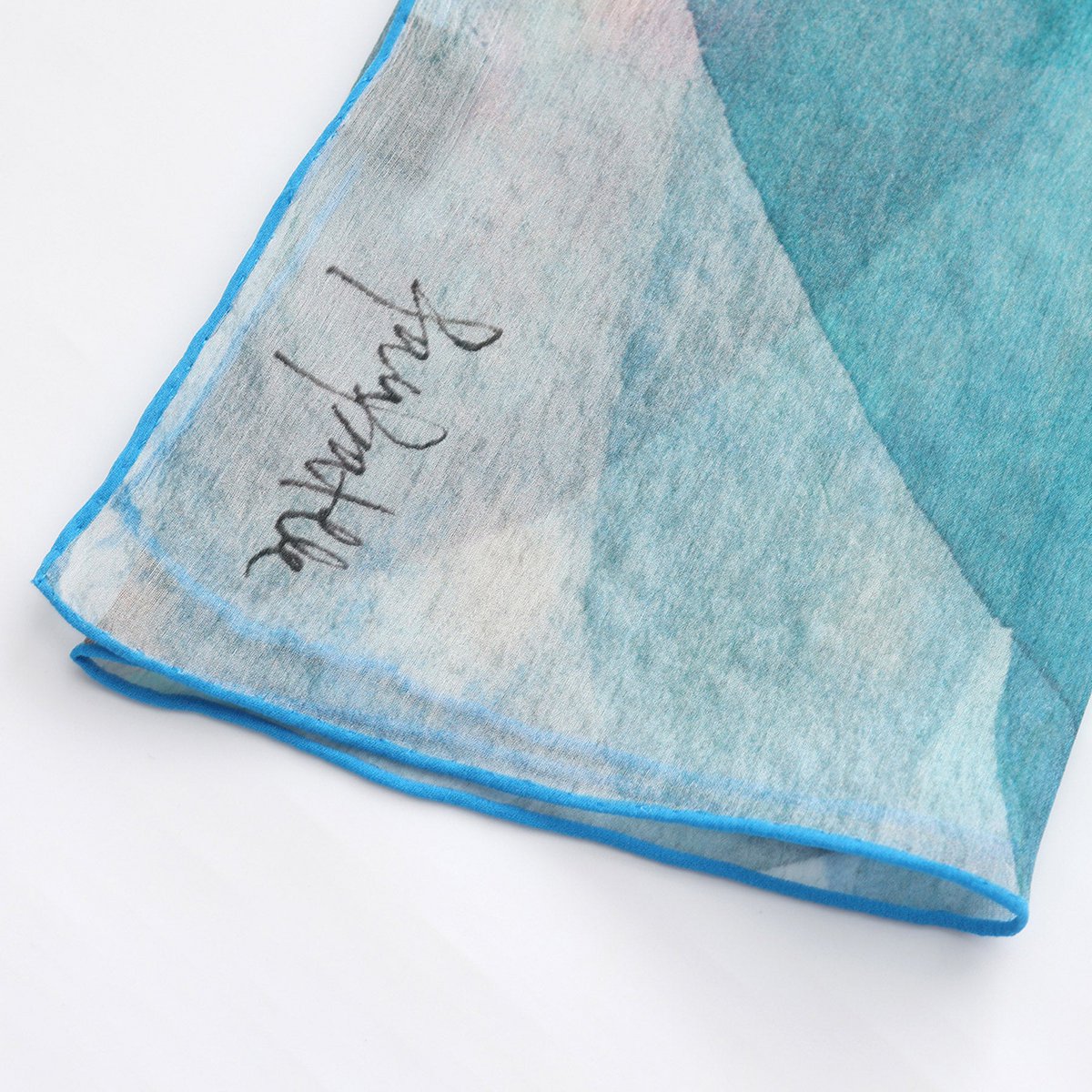 Blue Silk Foulard Mediterráneos