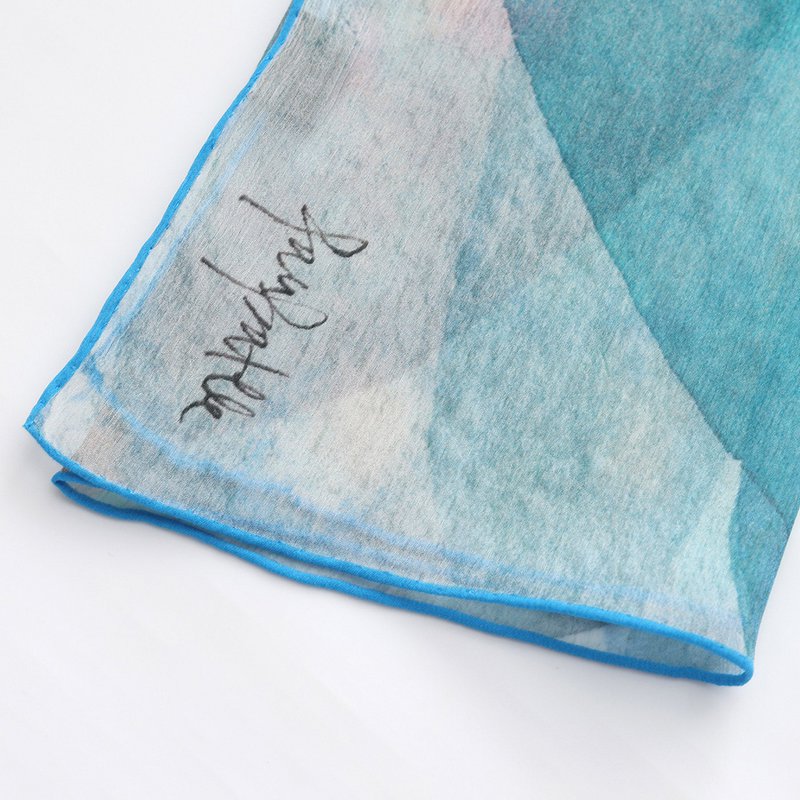 Blue Silk Foulard Mediterráneos