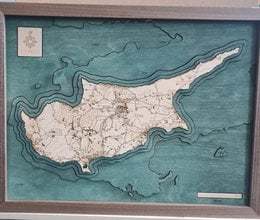 CYPRUS - 3D wooden wall map - version L
