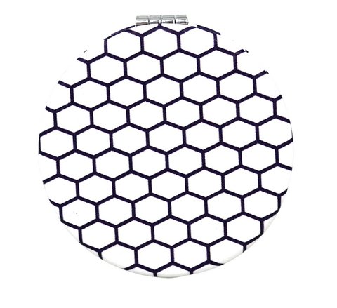 Taschenspiegel Hexagon White Compact Two Sided Mirror Copy 2