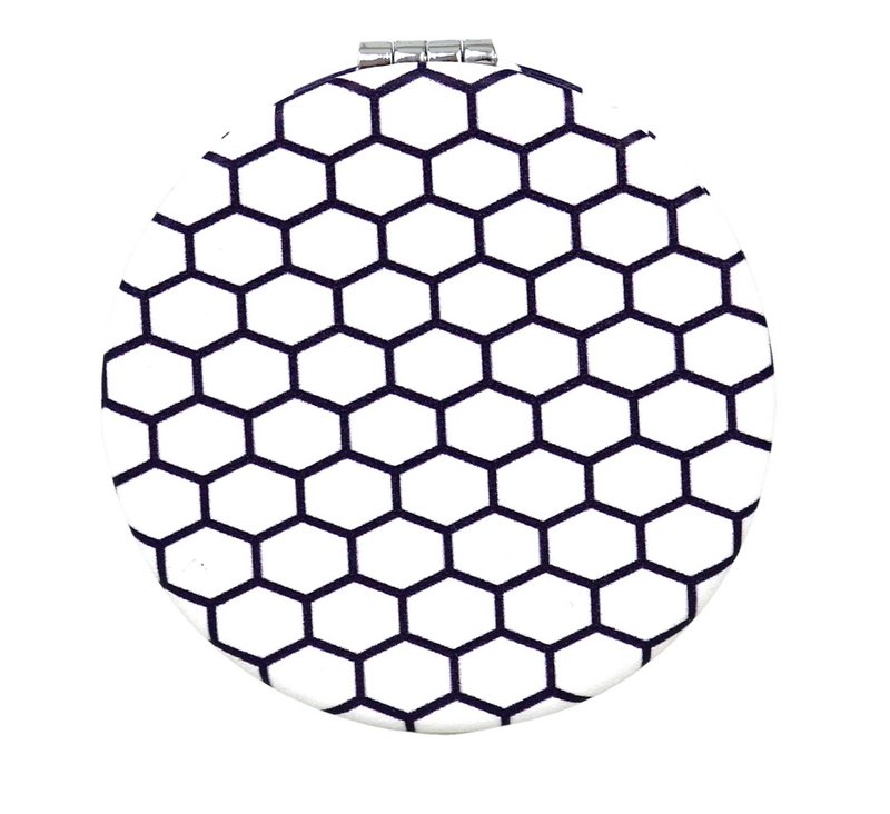 Pocket mirror Hexagon White Compact Two Sided Mirror Copy 2