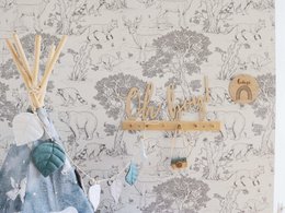 Guirlande en lin « Matin d'hiver » avec feuilles