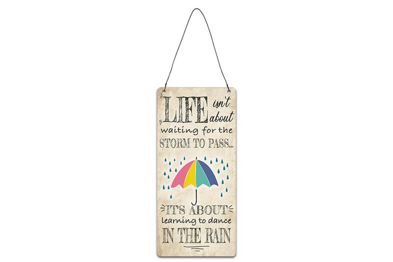 Targa in metallo Life & rain 7x15 cm Isabelle Rose