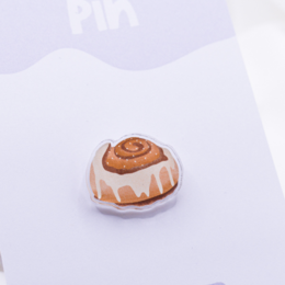 Nål kanelrulle Kanelbulle akryl - gave Sverige Skandinavien broche wienerbrød