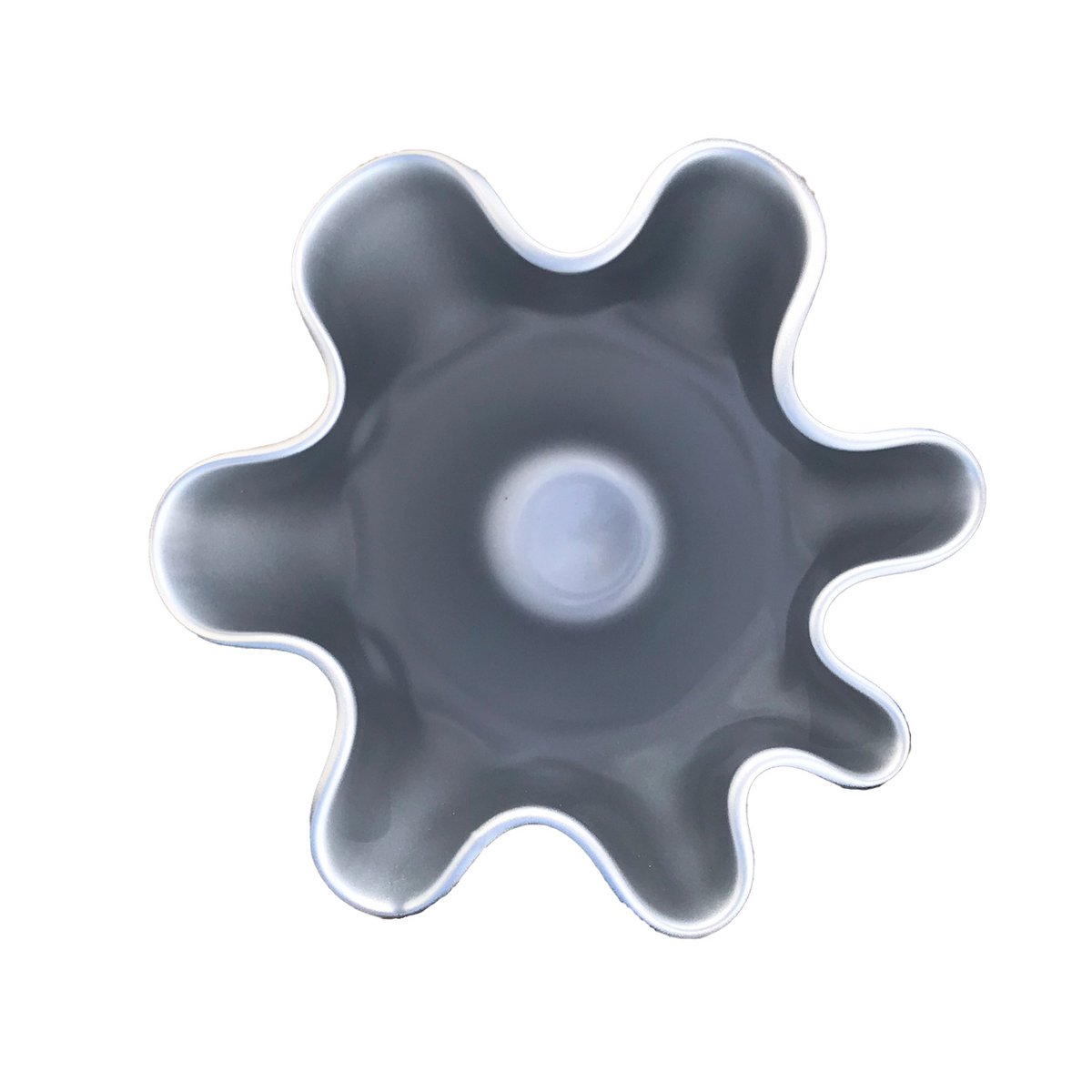 Vase Glas gewellt silber metallic Glasvase Tischvase 21 x 21 x 30 cm