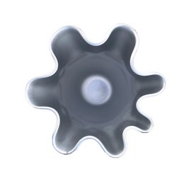 Vase Glas gewellt silber metallic Glasvase Tischvase 21 x 21 x 30 cm