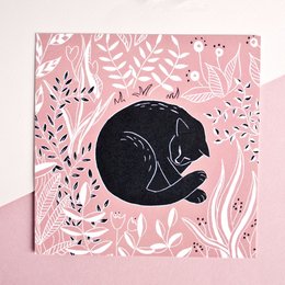 Carte postale | chat rose