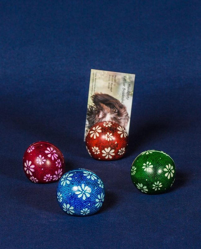 612 Photohalter bunt mit Blumen groß - Speckstein