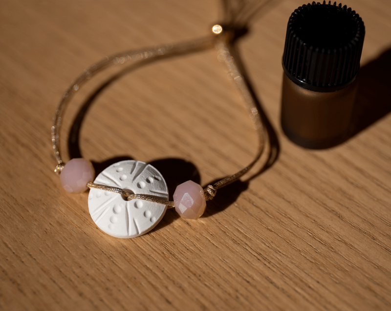 Faceted sea urchin aromatherapy bracelet