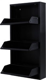Metal shoe cabinet 3 - doors | Matt black