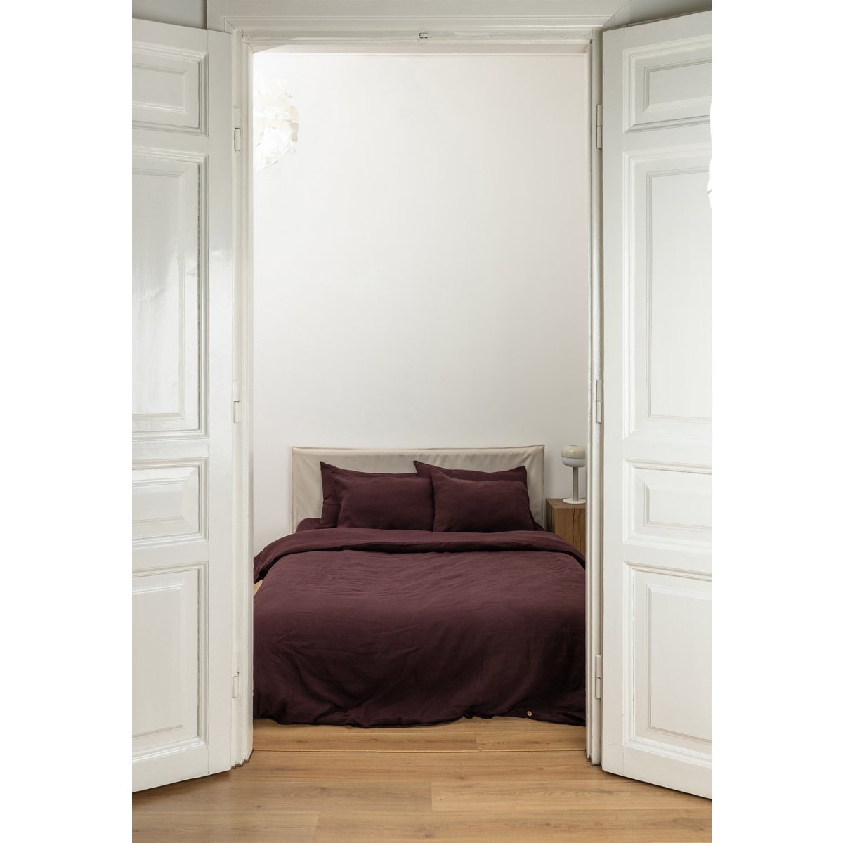 Deep Purple Washed Linen Pillow Case