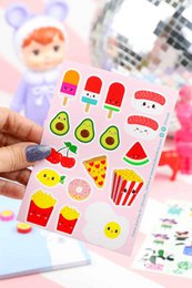 Sticker sheet Sushi fruit and fast food