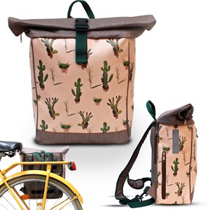 Combination bicycle bag / backpack luggage rack - cactus