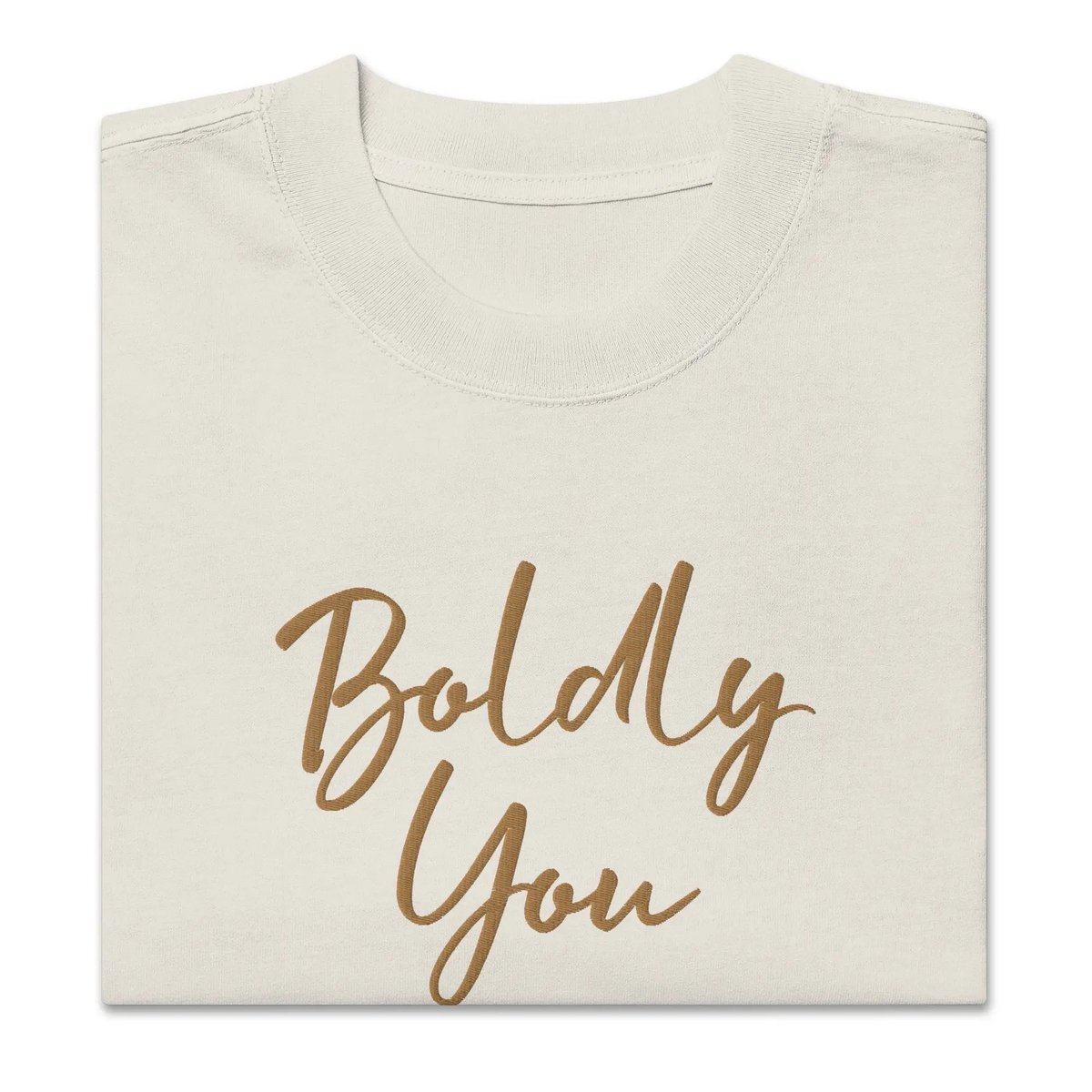 Boldly You Oversized falmet t-shirt med gammelt guldbroderi