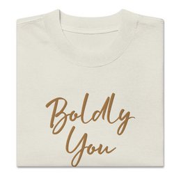 Boldly You Oversized falmet t-shirt med gammelt guldbroderi