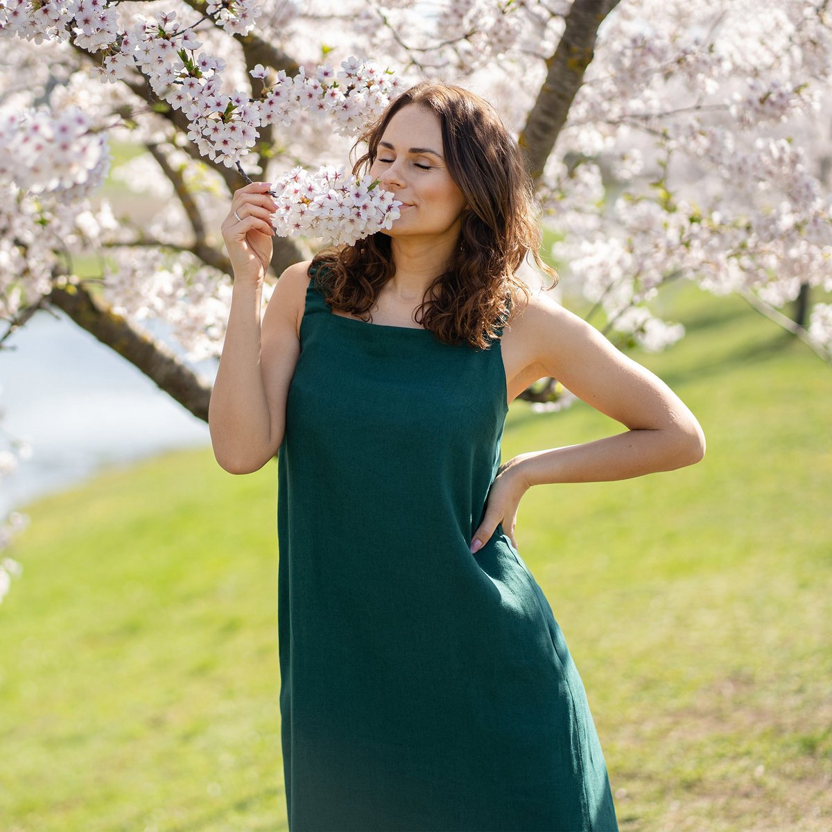 Linen Maxi Pinafore Dress Fiona