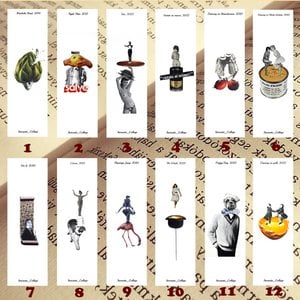 Bookmarks with print of paper collage
