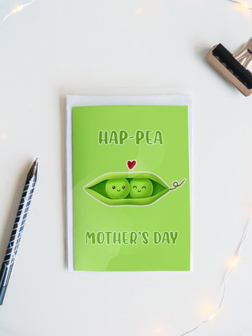Hap-Pea Muttertag Muttertagskarte | Lustige Grußkarte