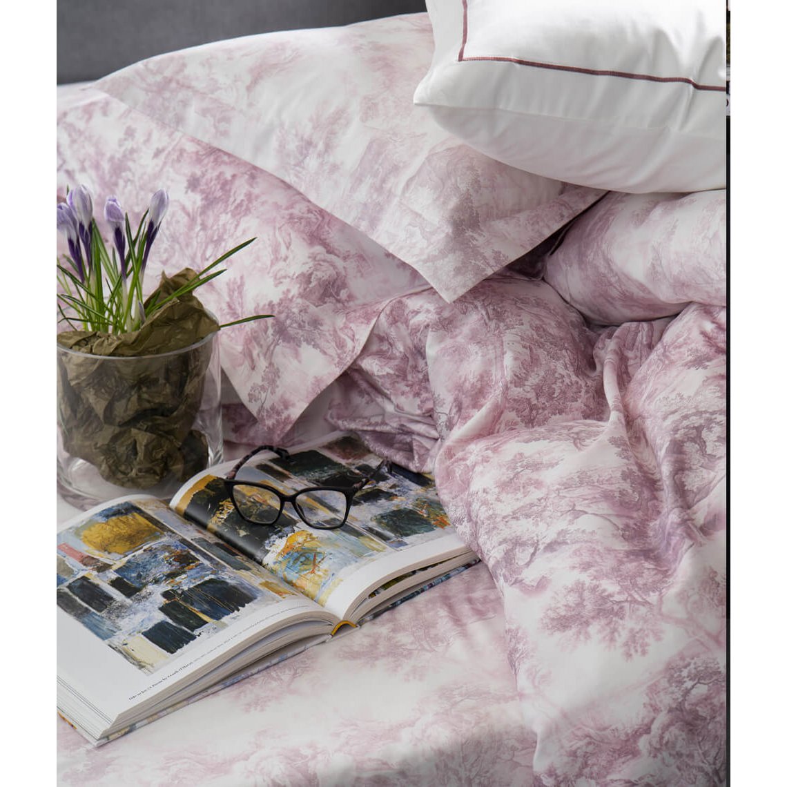 Satijnen beddengoedset Toile Mouve