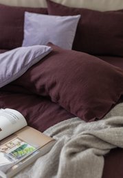 Deep Purple Washed Linen Pillow Case